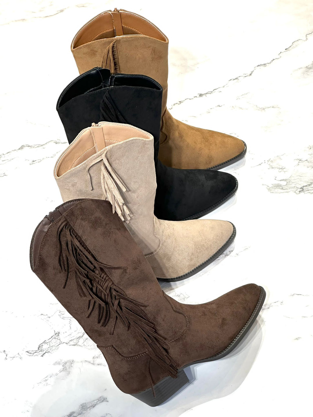Arizona Fringed Boots - Beige (choose your Size)