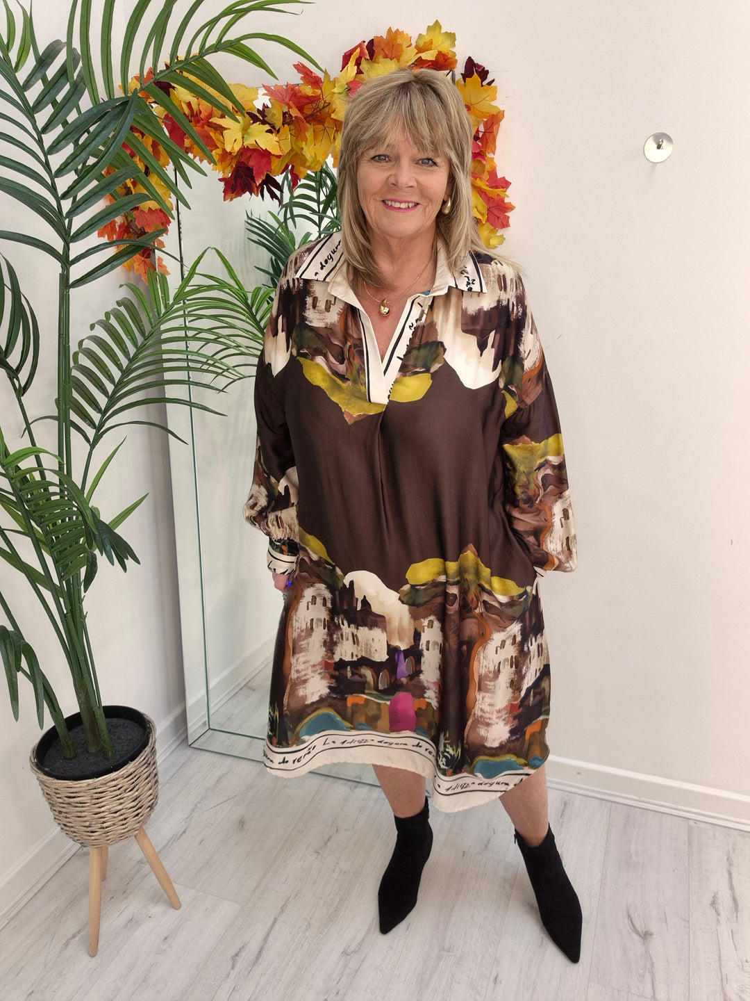 Amalfi Silk Dress - Chocolate - (One Size - fitting from Size 14 to Size 20)