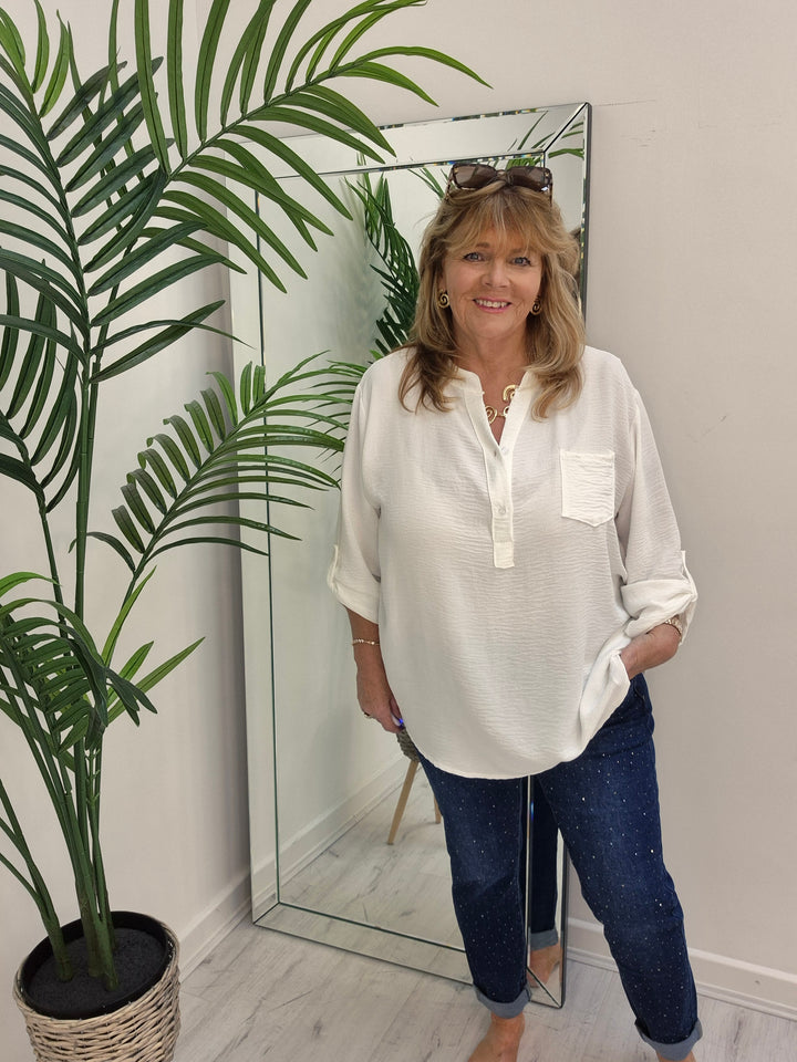 Aurora Sparkly G Smack Mom Jeans - Dark Denim Stonewashed (choose your Size)