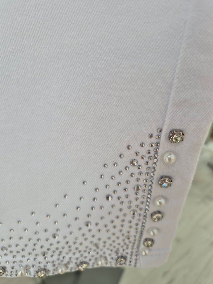 Crystal & Pearl Pedal Pusher Shorts - White (choose your Size)