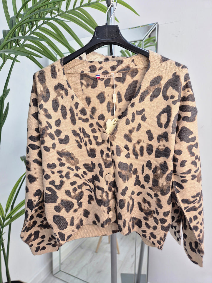Lucia Leopard Shimmer Cardigan -  (choose your Colour)