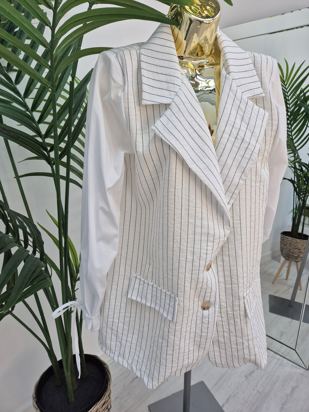 Penelope Pinstripe Blazer - (choose your Colour) - Fits 14 to Size 18)