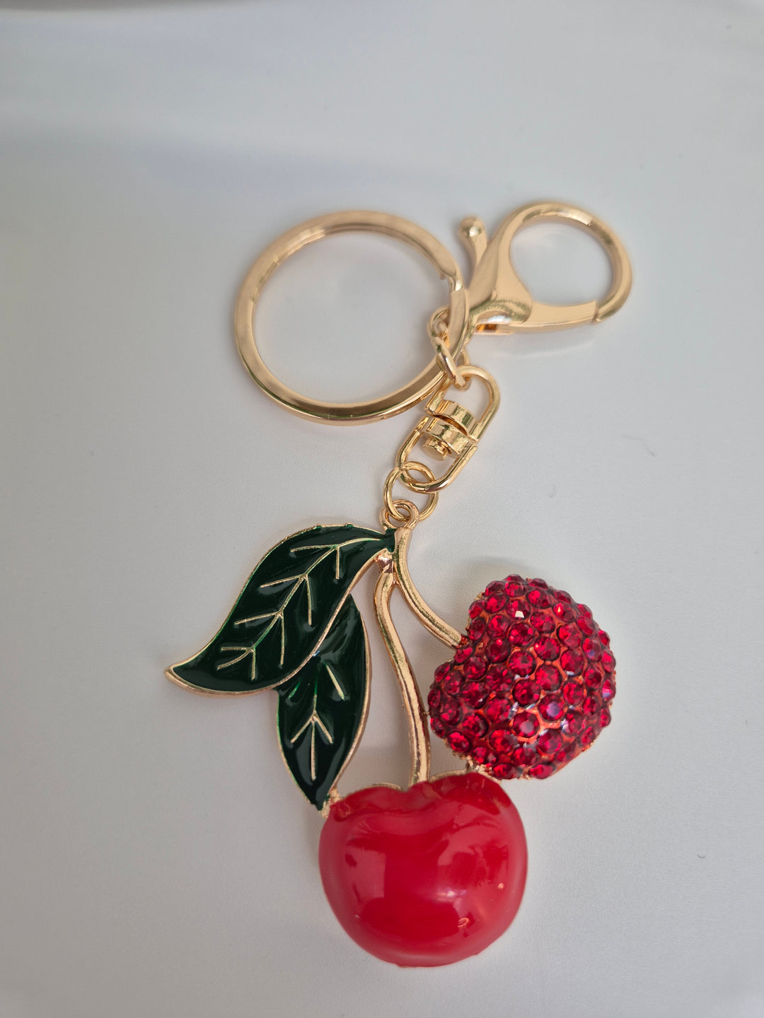 Cherries Keyring/Handbag Charm - Red