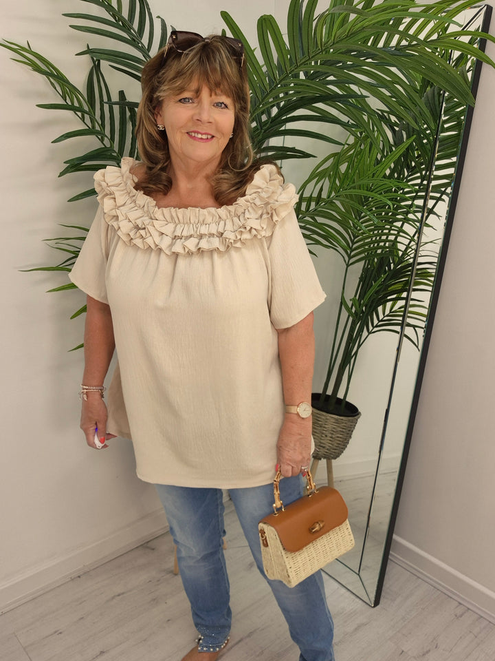 Bella Bardot Top - (choose your Colour) - (Curvy)