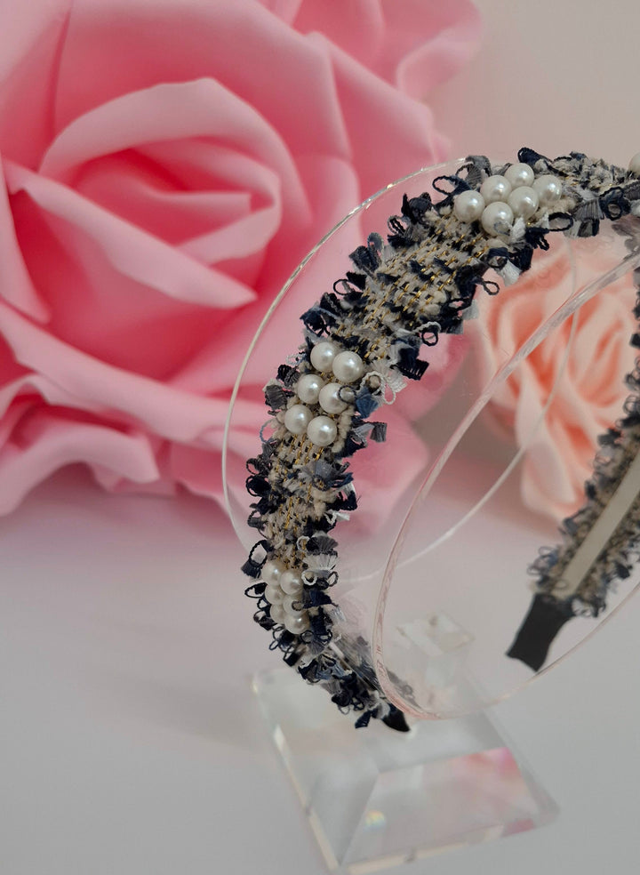 Boucle Headbands with Pearls - (choose your Colour)