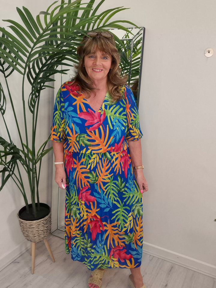 Palm Midi Dress  - (choose your Size & Colour)