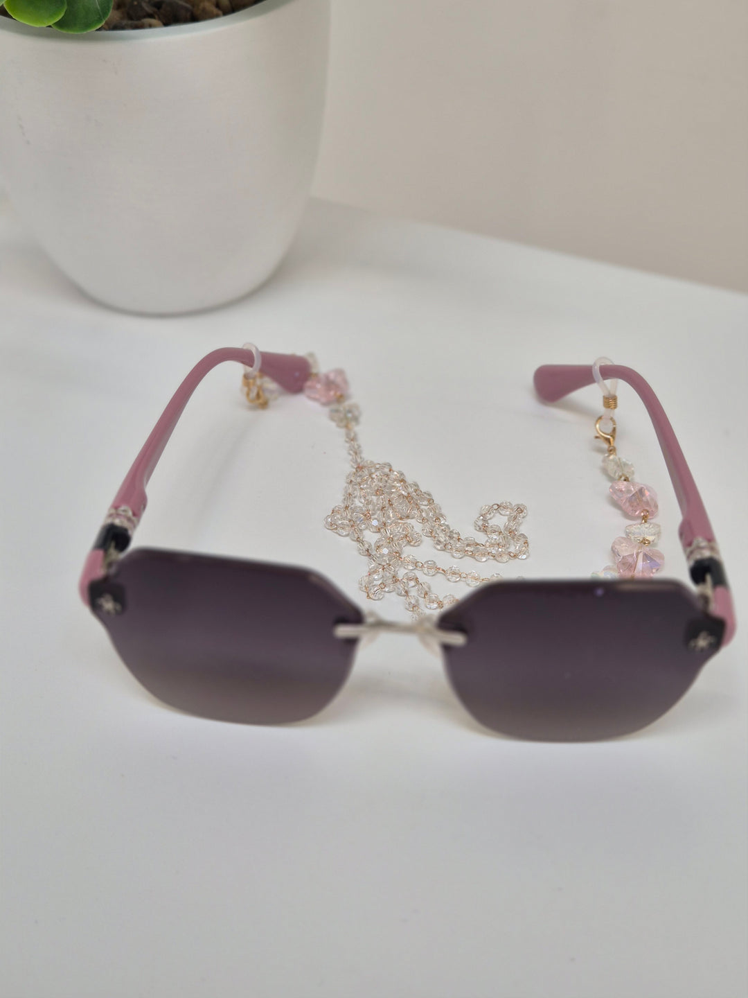 Sunglasses  - Pink with Crystals