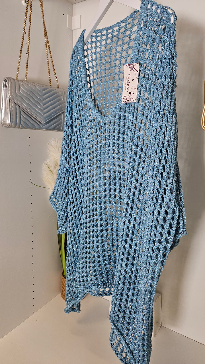 Ibiza Crochet Throwover Top - (choose your Colour) (Curvy)