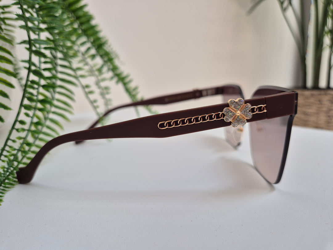 Sunglasses Crystal Flower - Chocolate