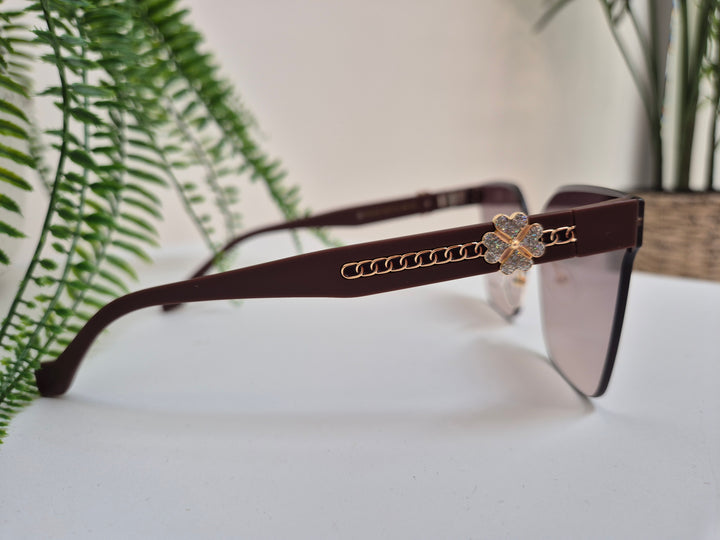 Sunglasses Crystal Flower - Chocolate