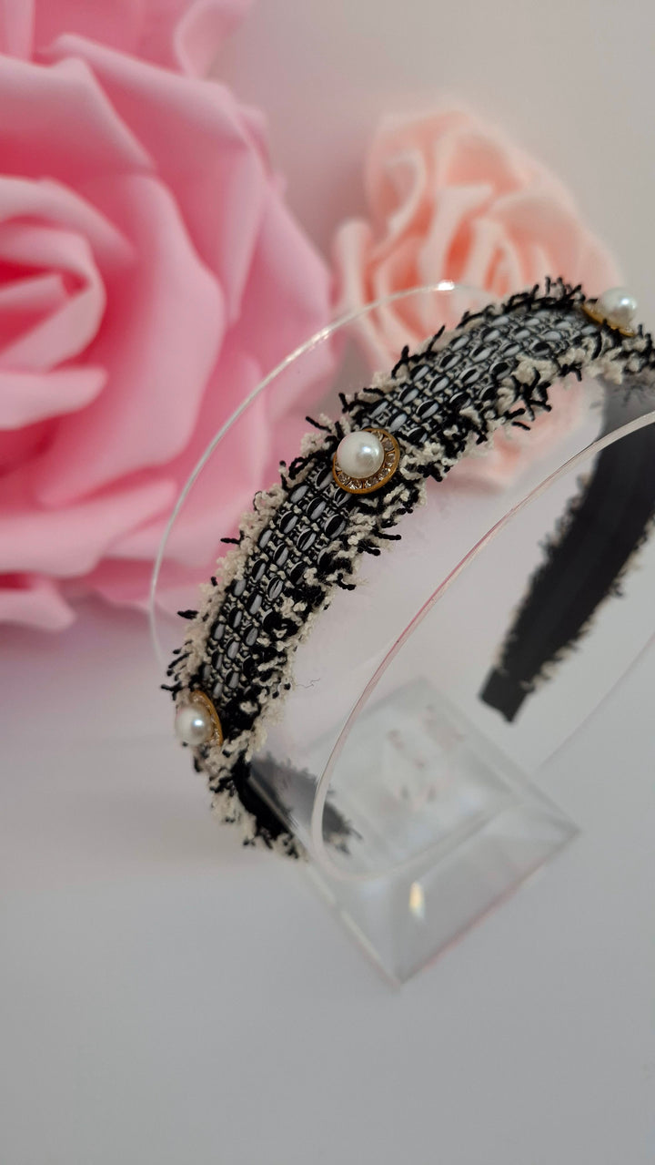 Boucle Headbands with Pearls - (choose your Colour)