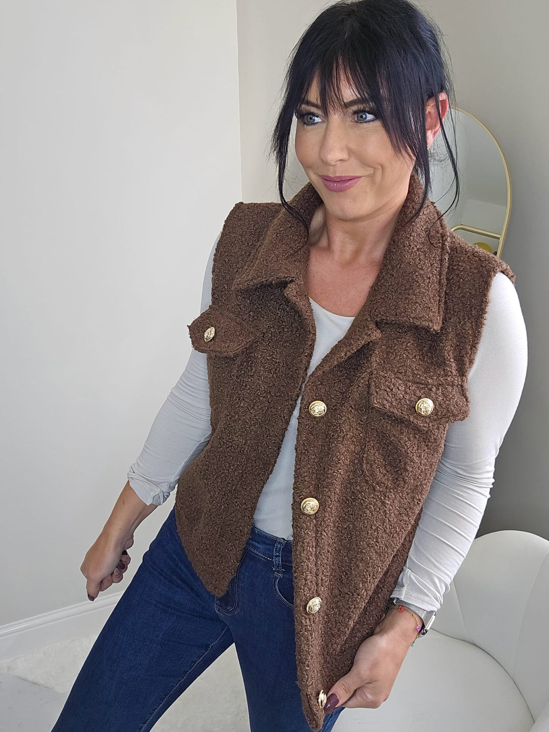 Baroque Waistcoat - One Size up to Size 14/16 - Chocolate