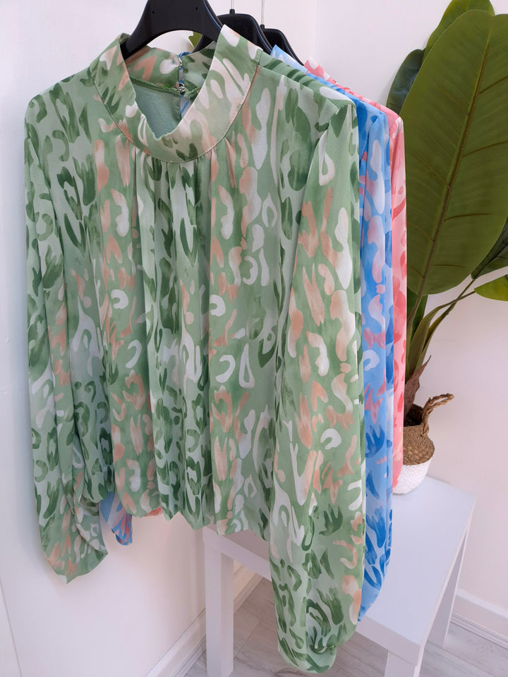 Sadie Leopard Print Blouse - (choose your Colour)