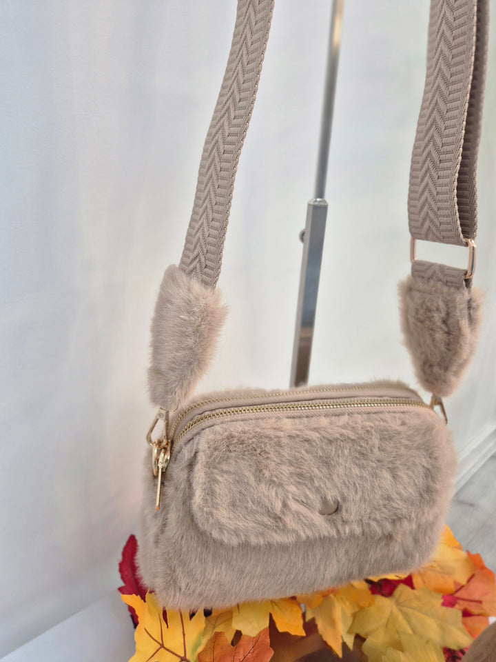 Oslo Faux Fur Bag - Beige