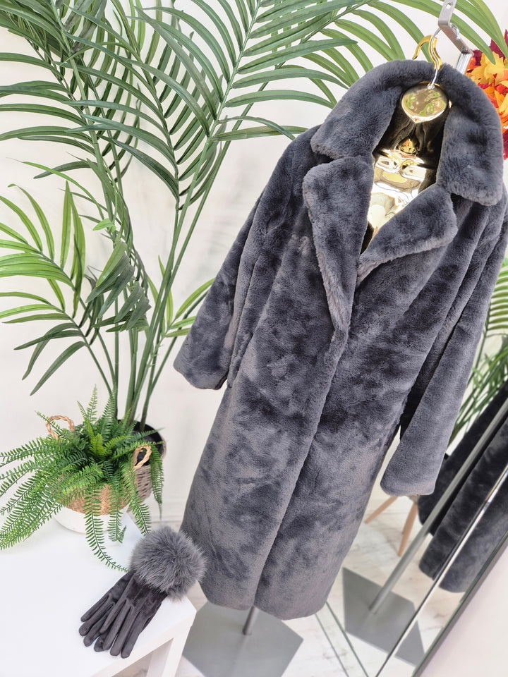 Oslo Gloves with Faux Fur - Charcoal Grey