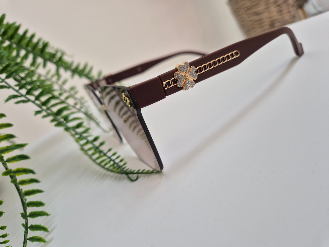 Sunglasses Crystal Flower - Chocolate