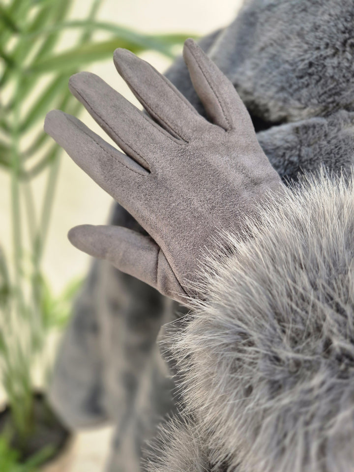 Oslo Gloves with Faux Fur - Charcoal Grey