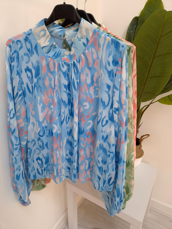 Sadie Leopard Print Blouse - (choose your Colour)