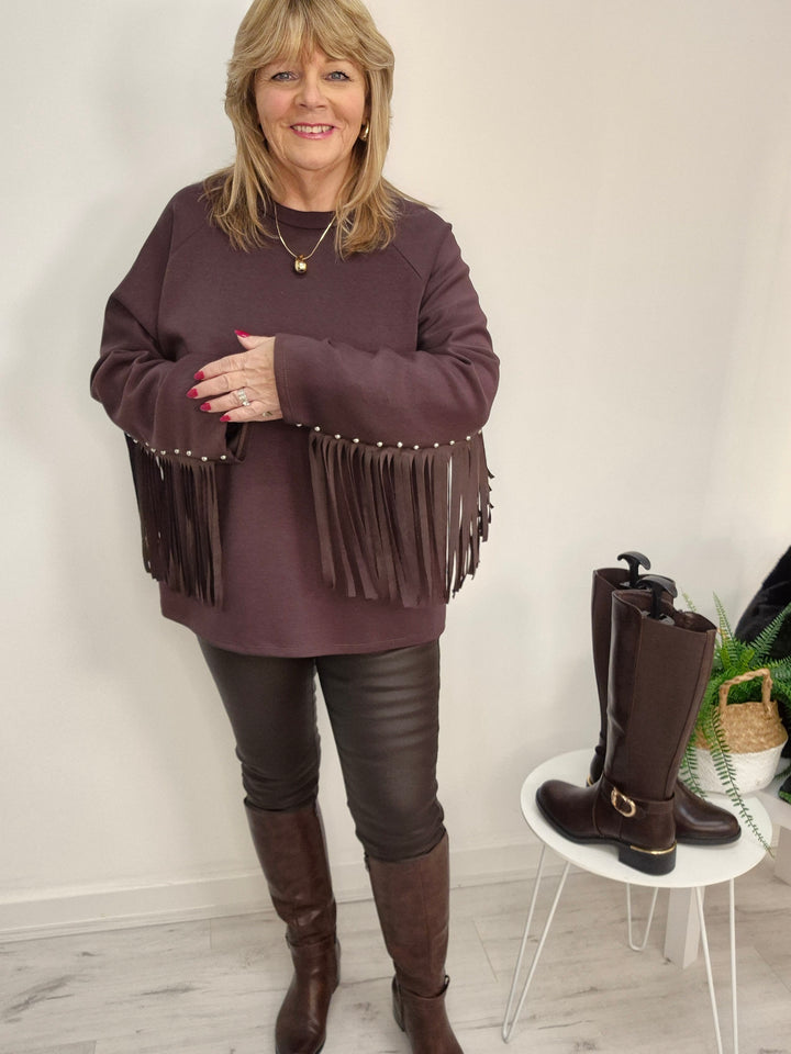 Burford PU Coated Skinny Jeans - Chocolate (G Smack) - (choose your Size)