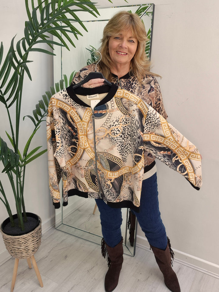 Diva Bomber Jacket - choose your Design (Oversized - fits 14 to Size 20) - Chain Print