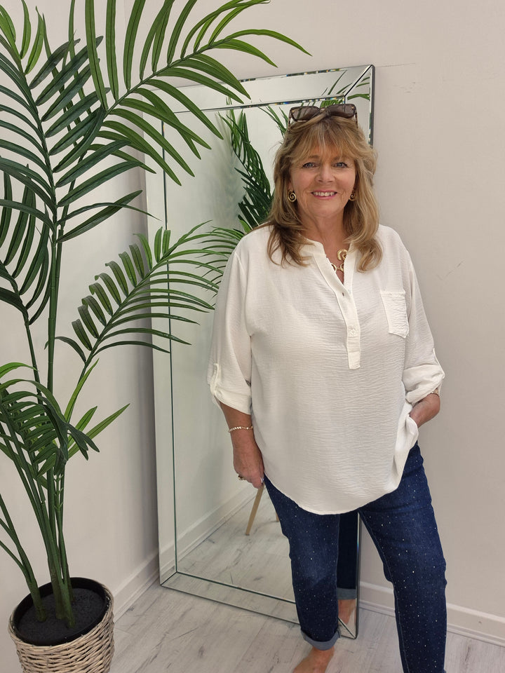 Aurora Sparkly G Smack Mom Jeans - Dark Denim Stonewashed (choose your Size)