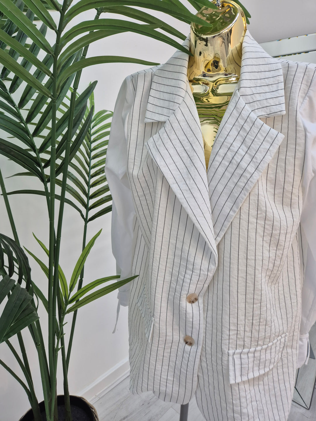 Penelope Pinstripe Blazer - (choose your Colour) - Fits 14 to Size 18)