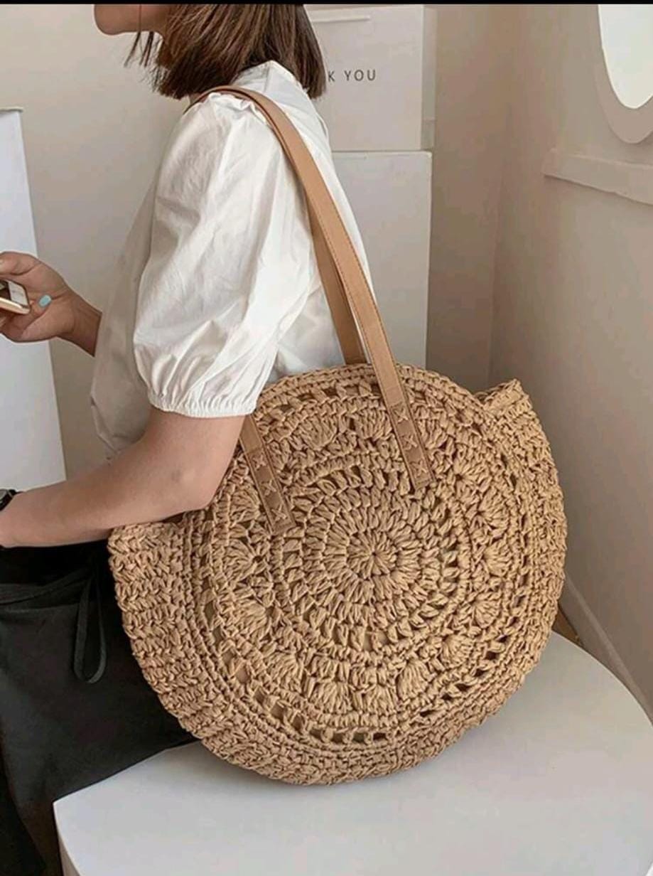 Crochet Raffia Beach Bag - (choose your Colour)