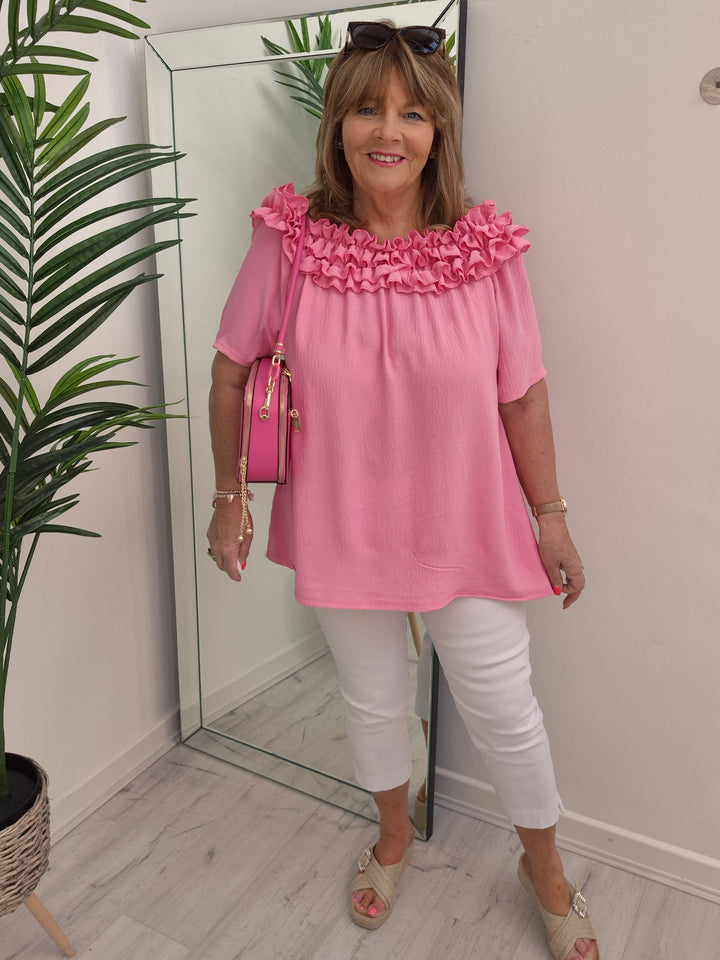 Bella Bardot Top - (choose your Colour) - (Curvy)