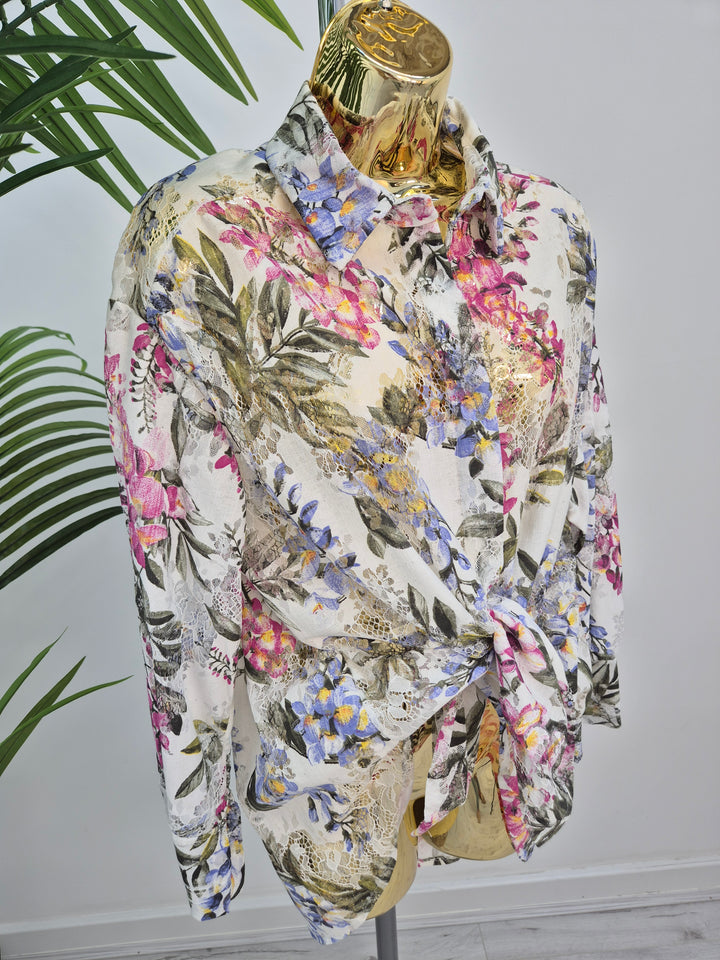 Georgina Floral Lace Blouse (Oversized)