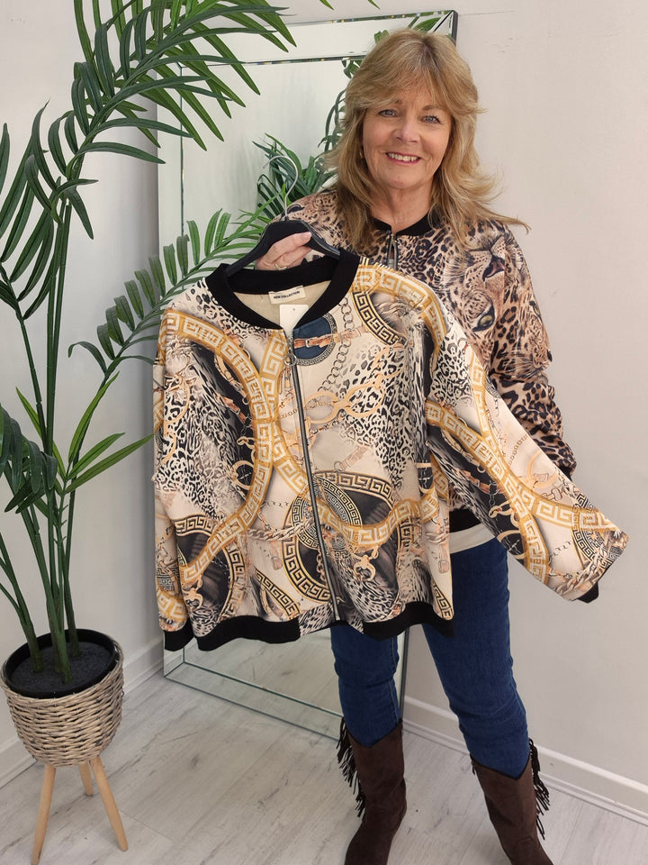 Diva Bomber Jacket - choose your Design (Oversized - fits 14 to Size 20) - Chain Print