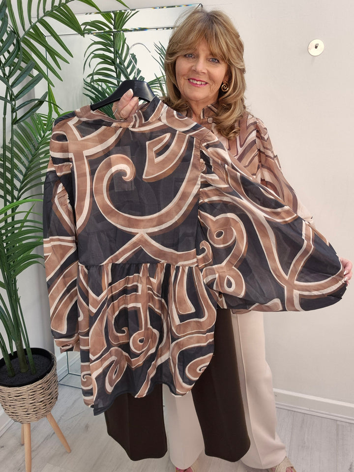Swirl Blouse (choose your Colour/Design) (fits from Size 12 to Size 18)