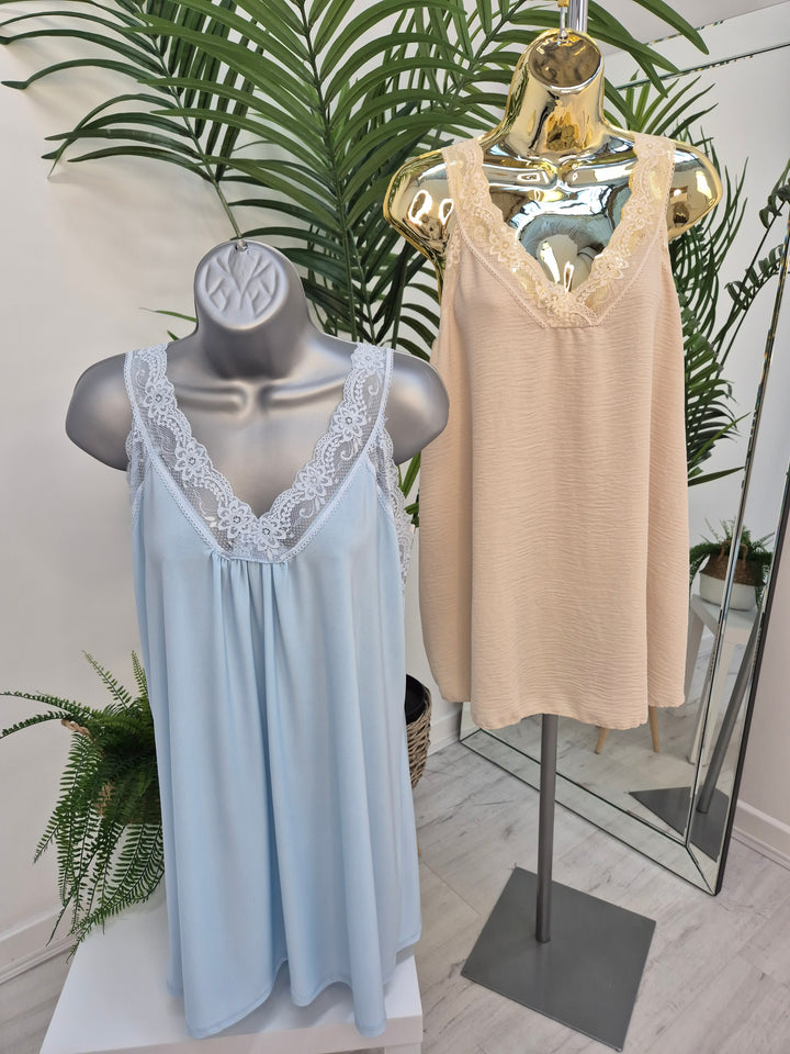 Linzi Lace Cami Top (Curvy) - (choose your Colour)