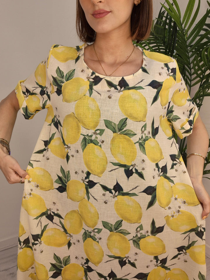 Santorini Dress - Lemons