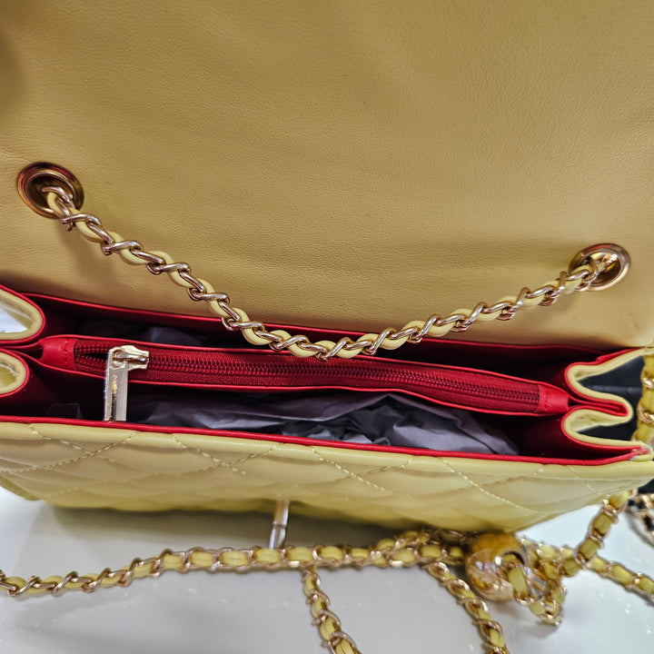 Coco Quilted Clasp Bag - Lemon