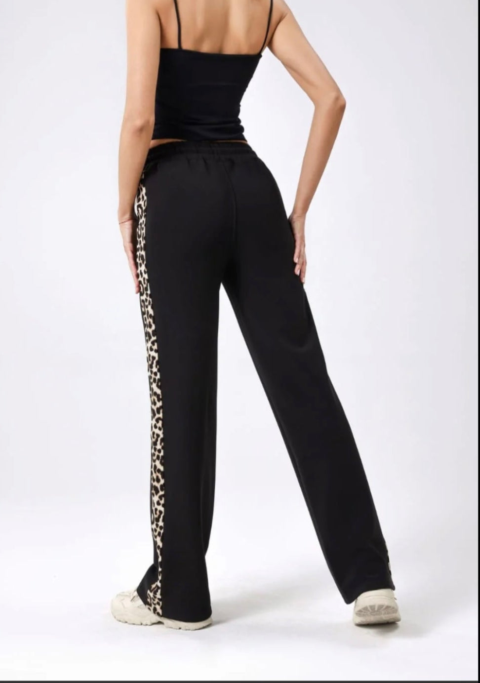 Lara Leopard Trim Wide Leg Jogger - (choose your Size)