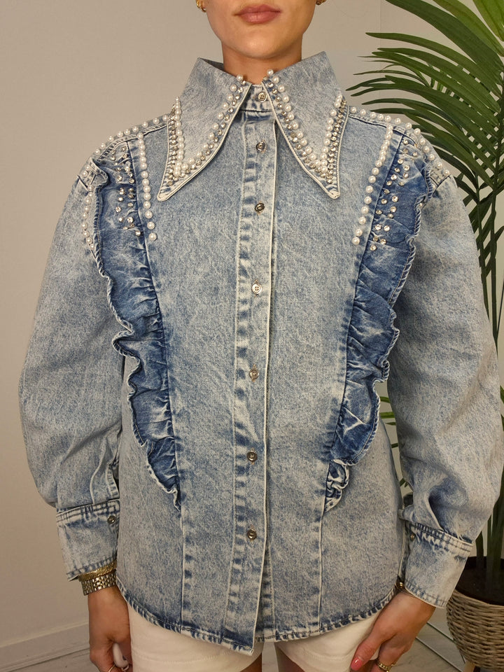 Pearly Diva Denim Shirt/Shacket (choose your Size)