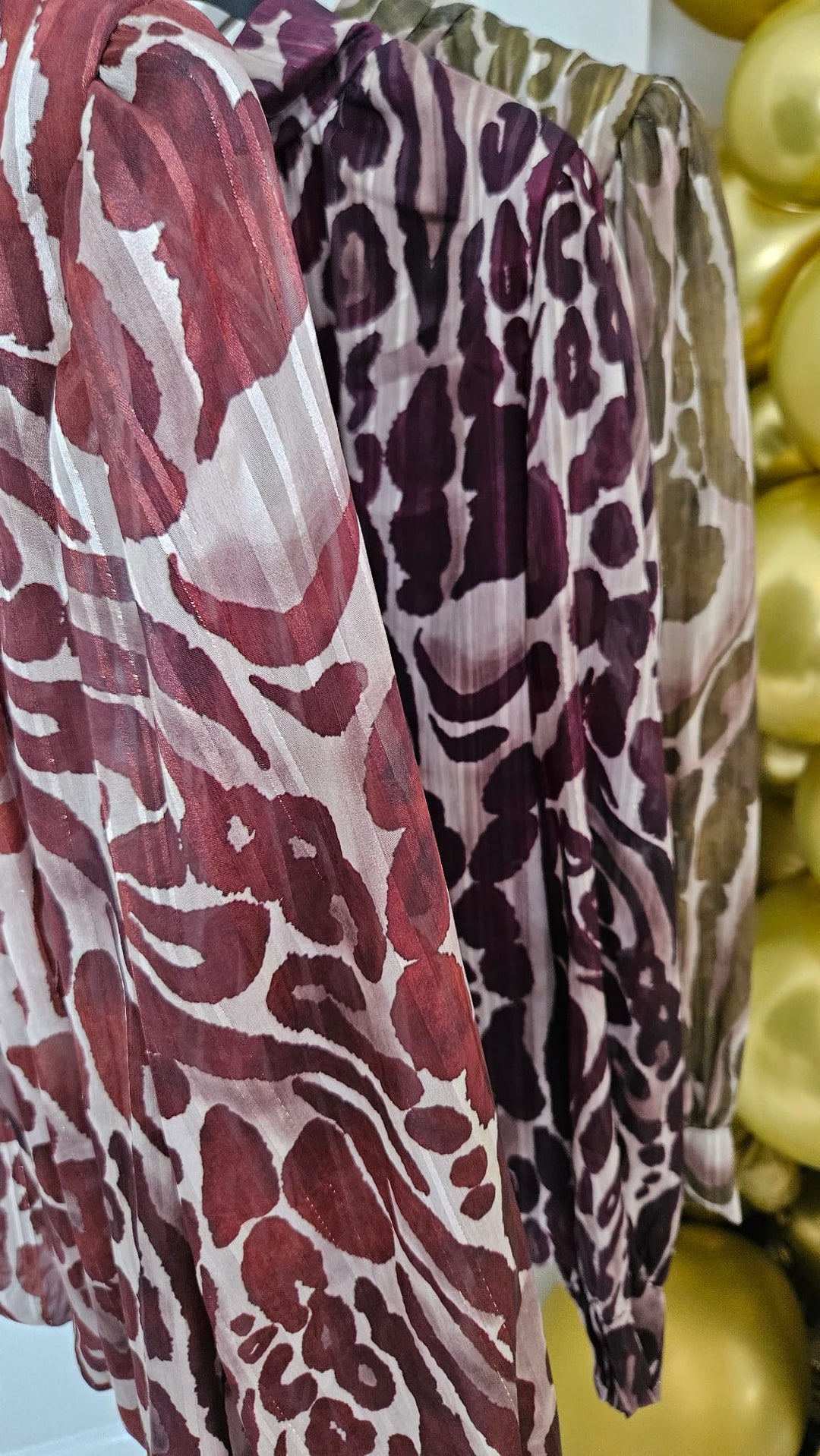 Vicky High Neck Shimmer Blouse - (One Size fits from Size 8/10 up to Size 16) - Chocolate