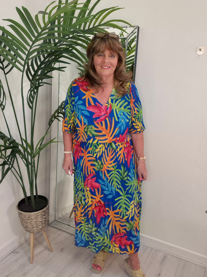 Palm Midi Dress  - (choose your Size & Colour)