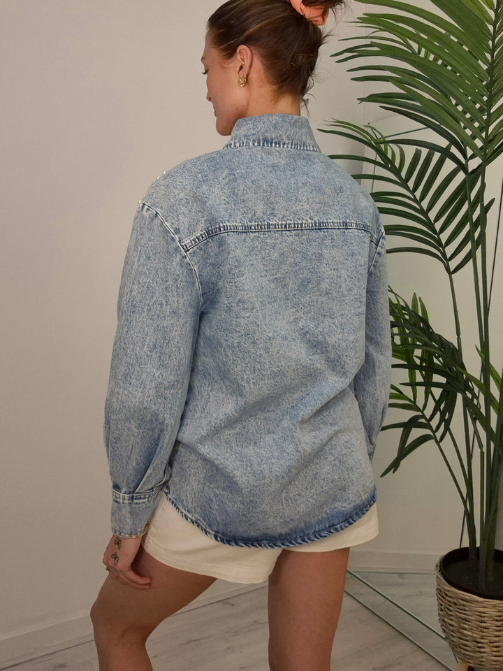 Pearly Diva Denim Shirt/Shacket (choose your Size)