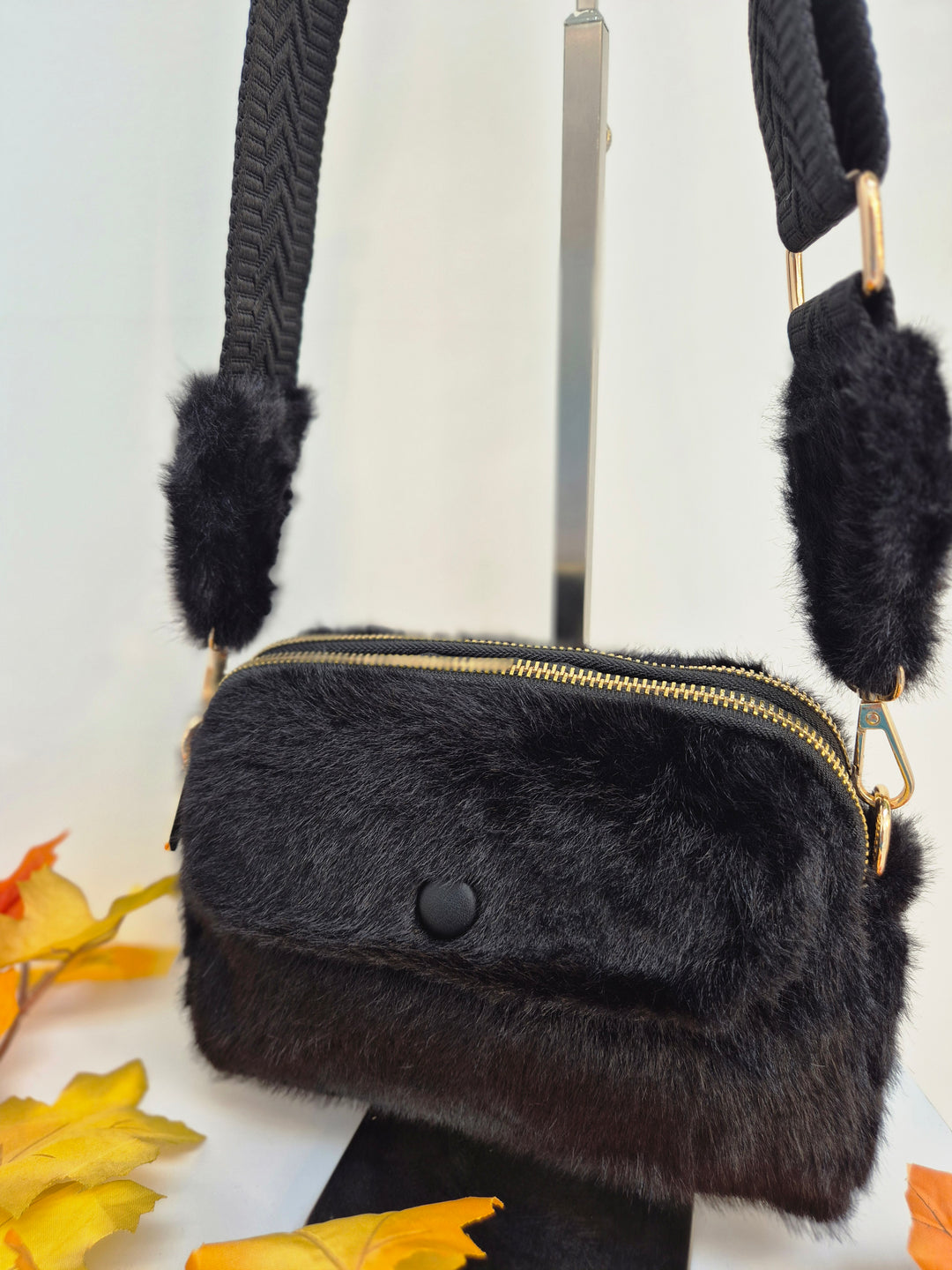 Oslo Faux Fur Bag - Black