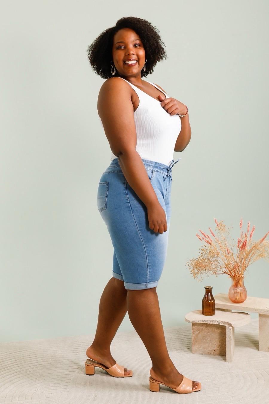 G Smack Denim Shorts (Elasticated Waistband) - Stonewashed (choose your Size)