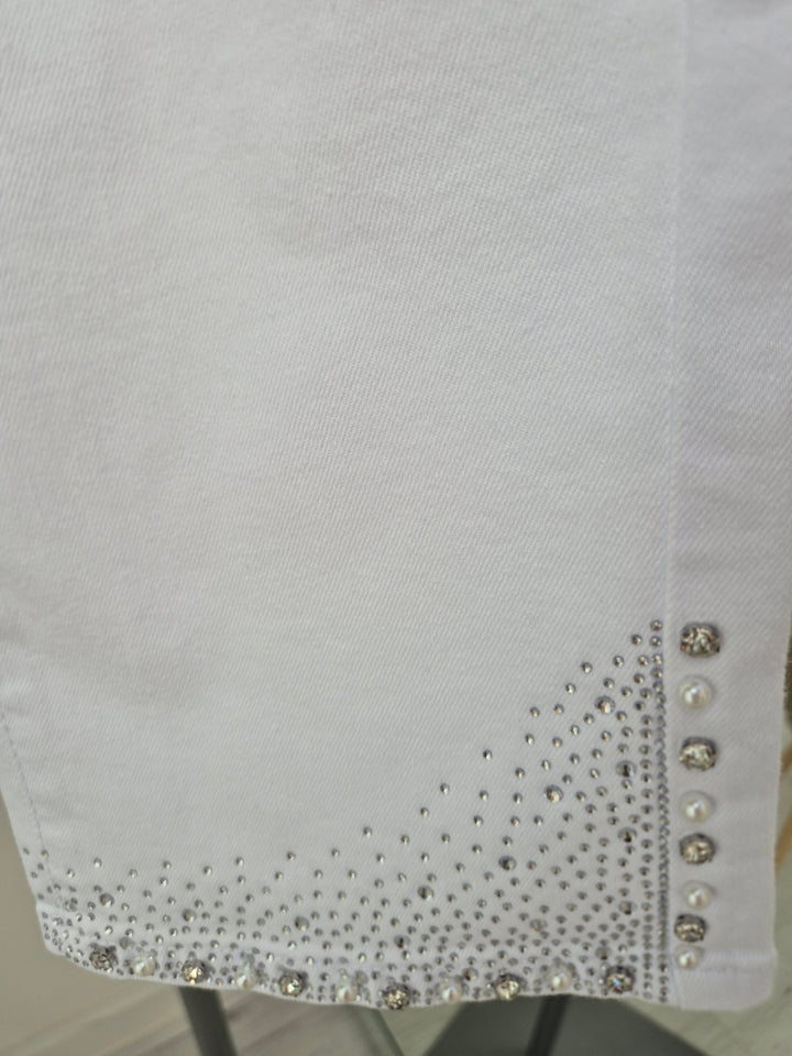 Crystal & Pearl Pedal Pusher Shorts - White (choose your Size)