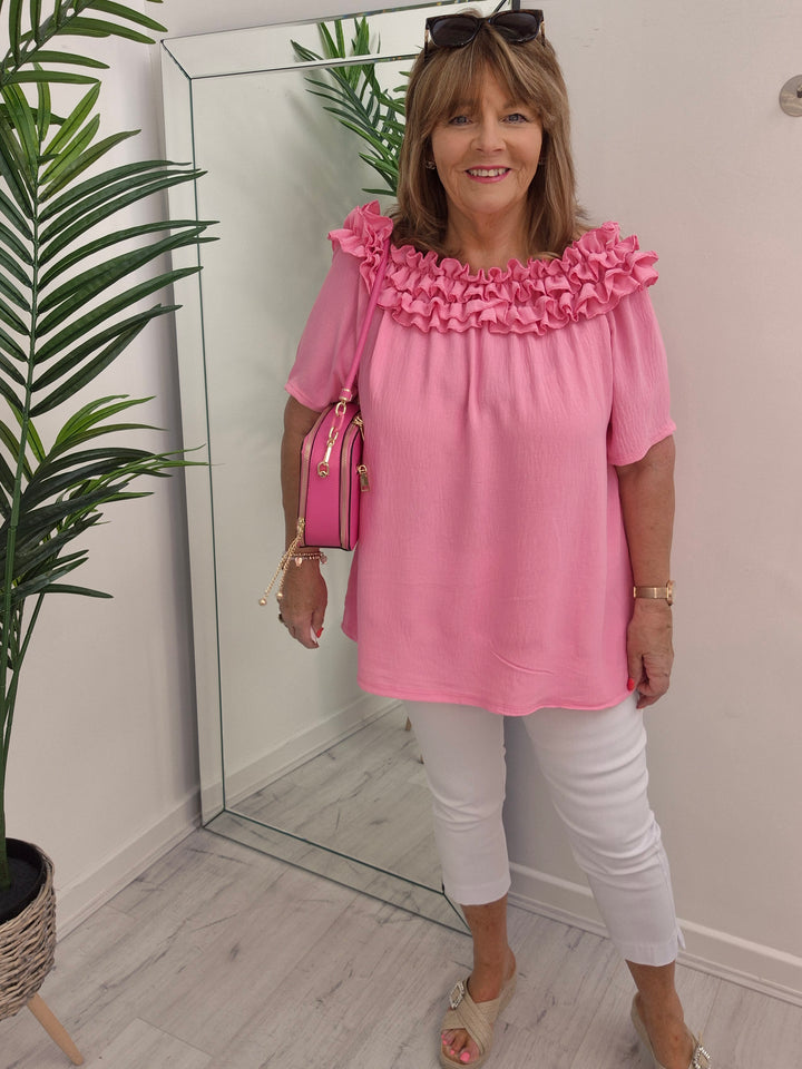 Bella Bardot Top - (choose your Colour) - (Curvy)