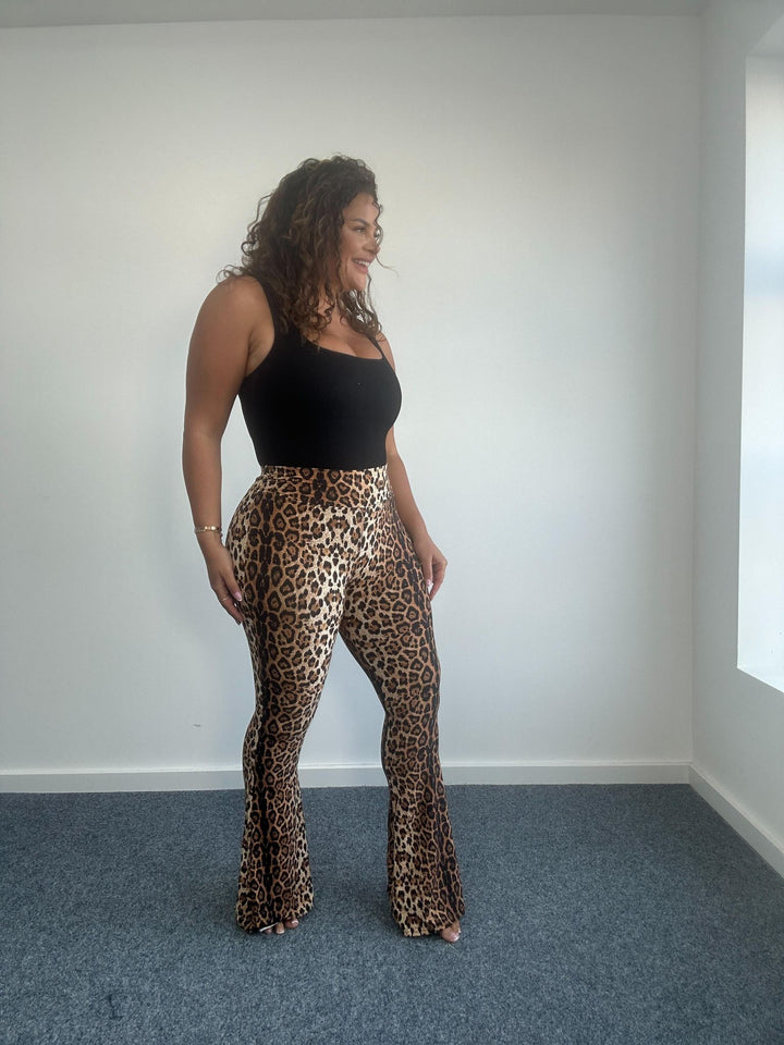 Lizzy Leopard Flared Leggings (Soft Touch) - (choose your Size)