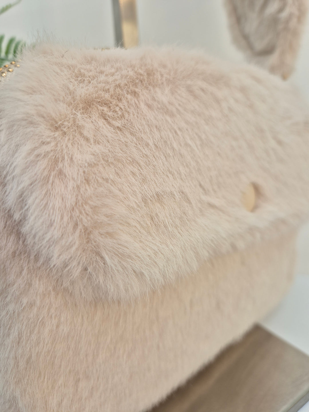Oslo Faux Fur Bag - Latte