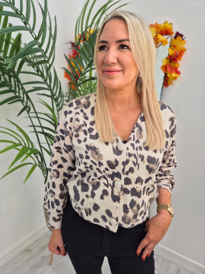 Lucia Leopard Shimmer Cardigan -  (choose your Colour)