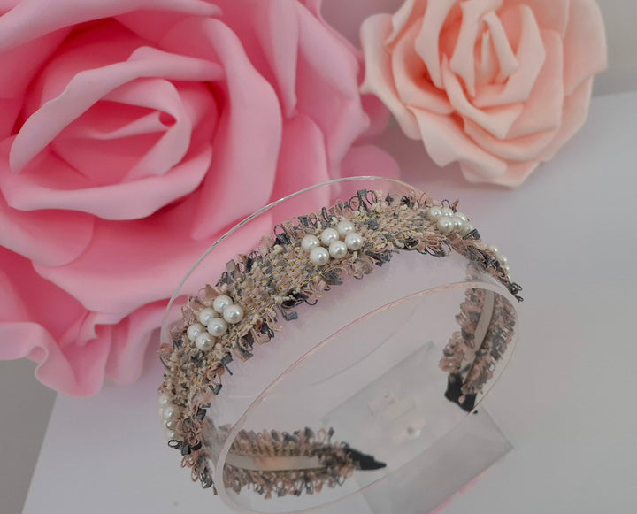 Boucle Headbands with Pearls - (choose your Colour)