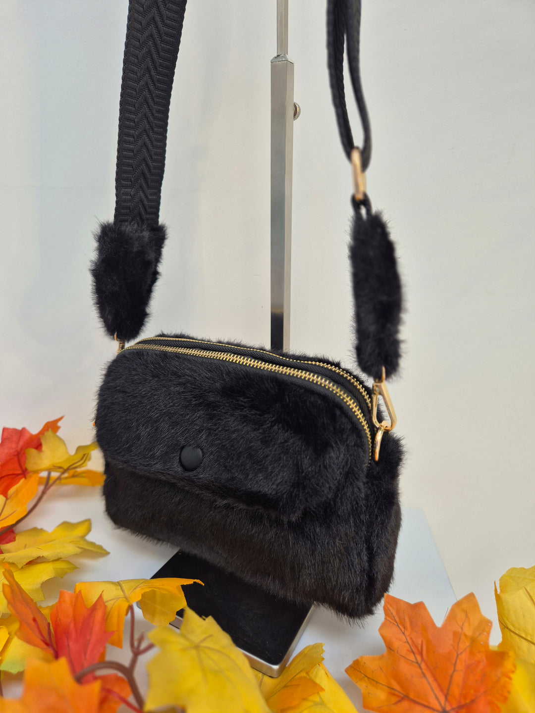 Oslo Faux Fur Bag - Black