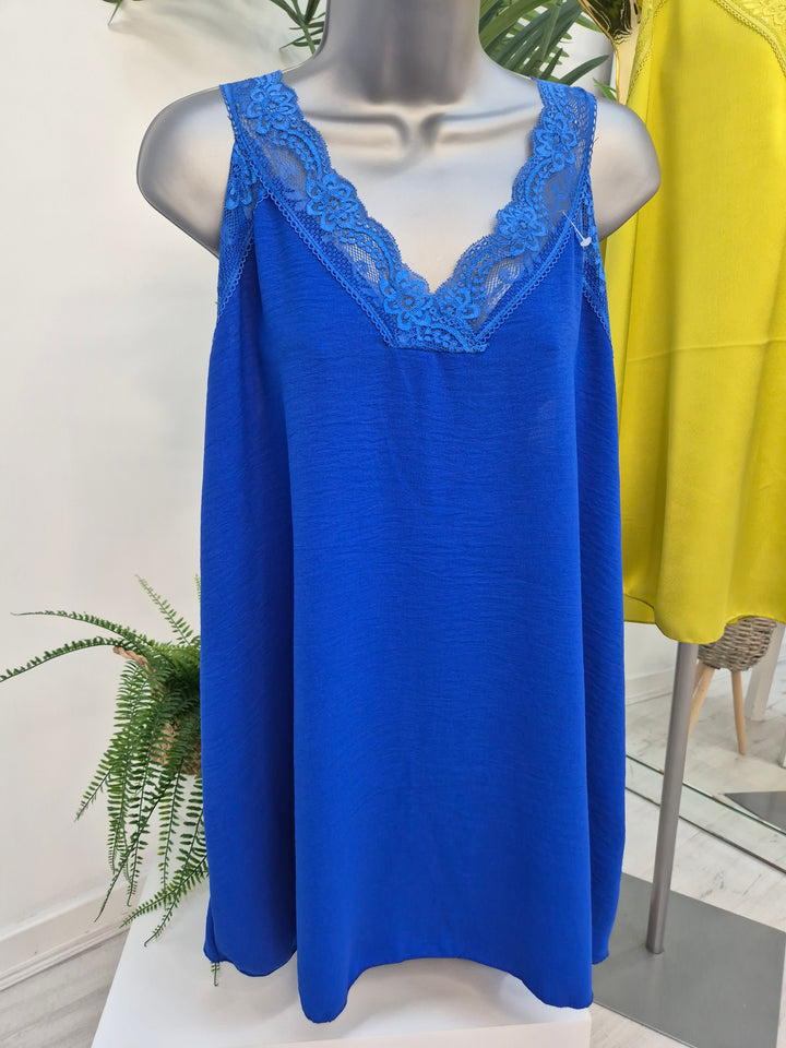 Linzi Lace Cami Top (Curvy) - (choose your Colour)