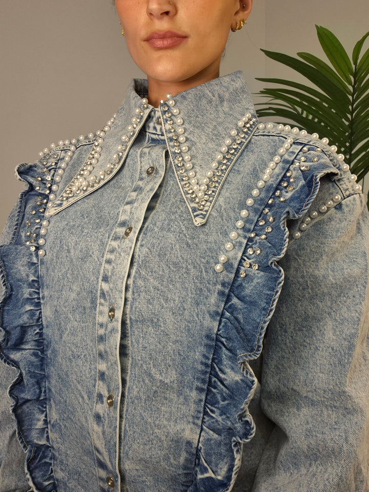 Pearly Diva Denim Shirt/Shacket (choose your Size)